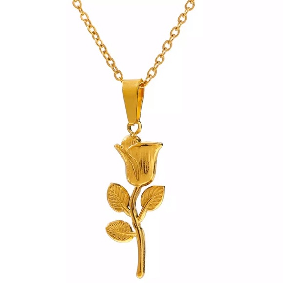 🌹18K gold plated rose necklace - Picture 5 of 7